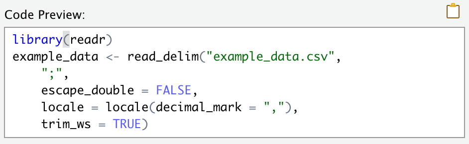 After using the Import Dataset window, copy-paste the resulting code into your script.