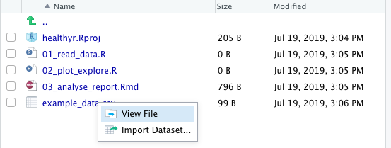 View or import a data file.